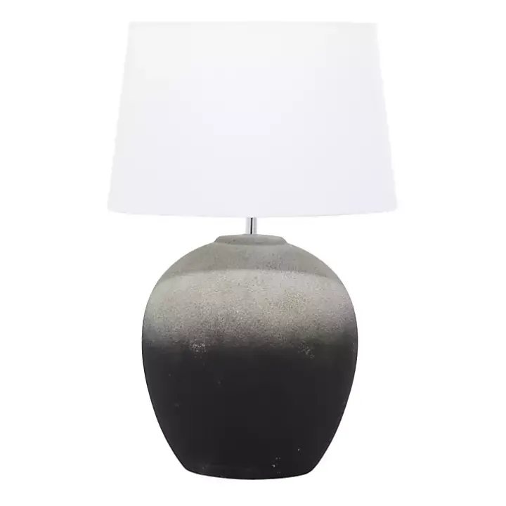 Matte Black Ombre Textured Table Lamp, 23 in.