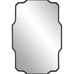 Matte Black Thin Linear Iron Frame Wall Mirror