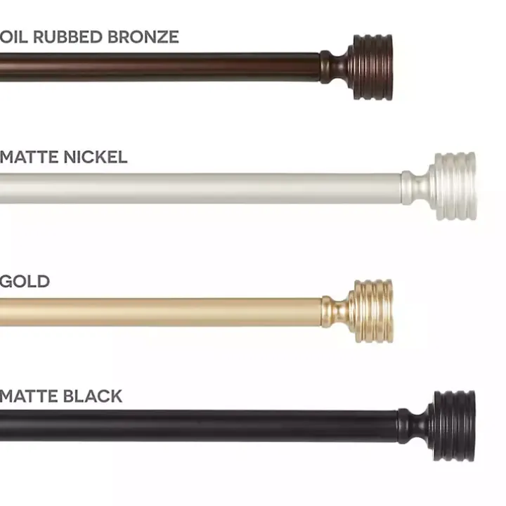 Matte Nickel Stacked Cylinder Curtain Rod, 120 in.
