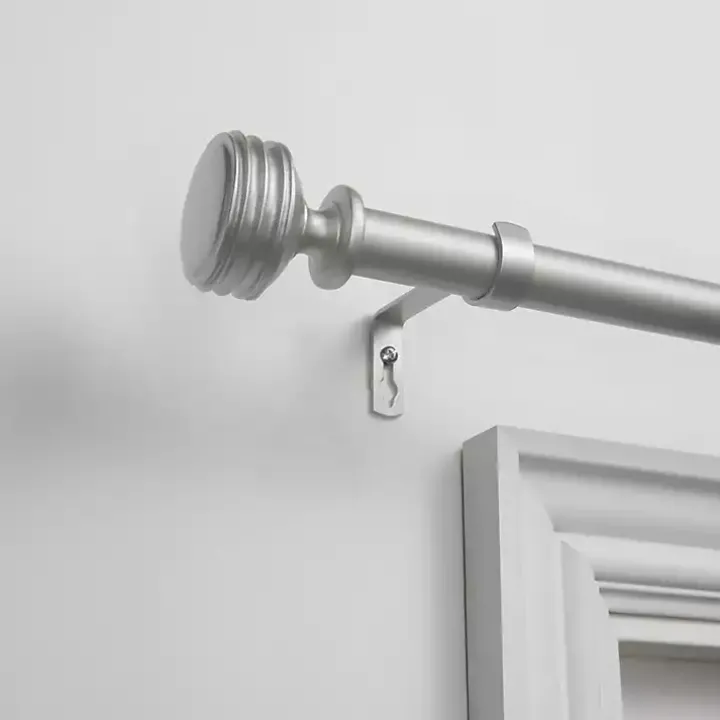 Matte Silver Duke Curtain Rod, 120 in.