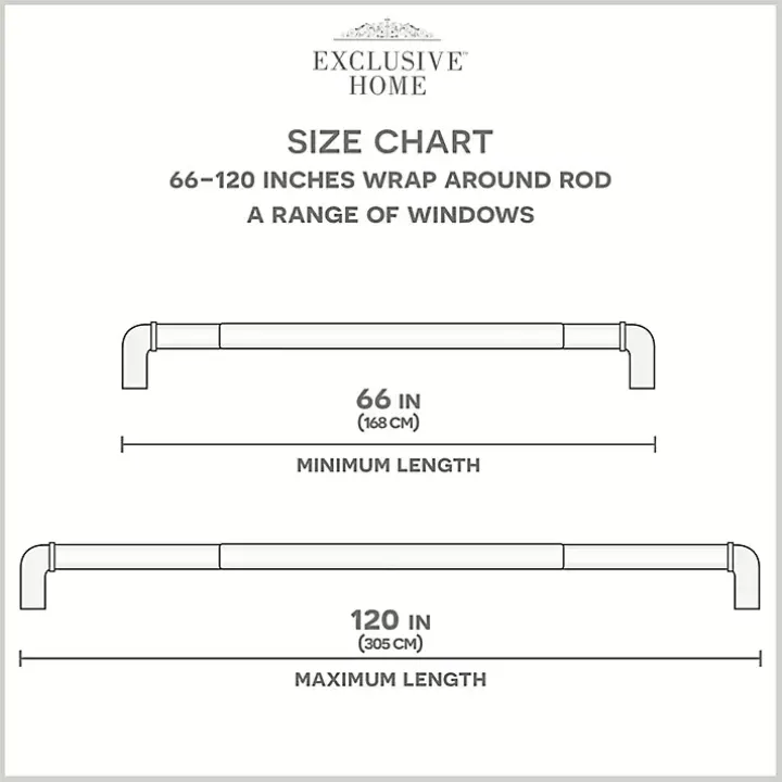 Matte Silver Hyde Wrap Around Curtain Rod, 120 in.