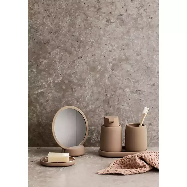 Matte Tan Modernity Ceramic Soap Dispenser