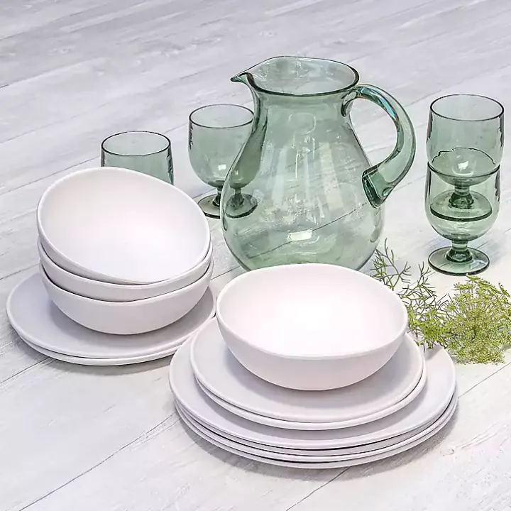 Matte White Melamine Coupe Salad Plates, Set of 6