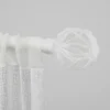Matte White Open Sphere Curtain Rod, 120 in.