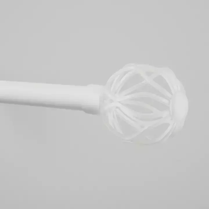 Matte White Open Sphere Curtain Rod, 120 in.