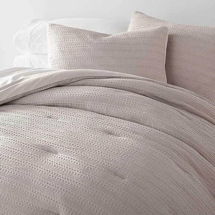 Mauve Waffle Ultra-Soft 3-pc. King Comforter Set
