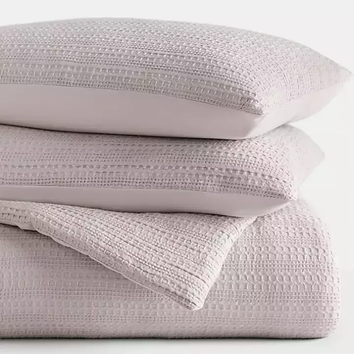Mauve Waffle Ultra-Soft 3-pc. Queen Comforter Set