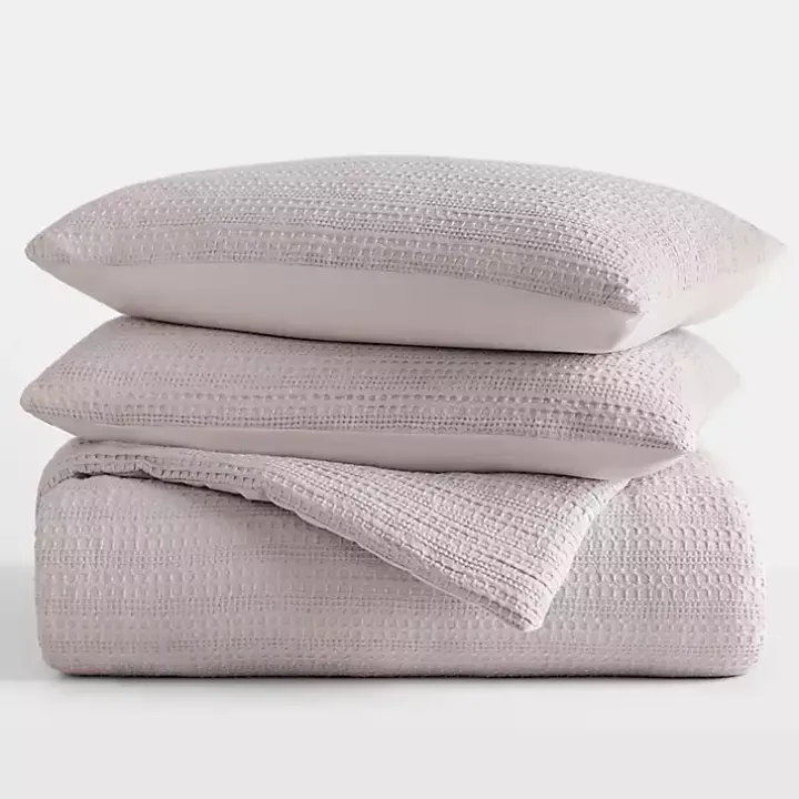 Mauve Waffle Ultra-Soft 3-pc. Twin Comforter Set