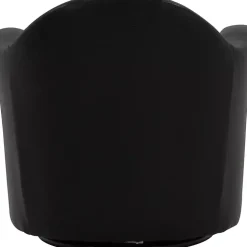 Max Black Faux Leather Swivel Club Accent Chair