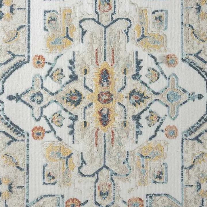 Medallion Ivory Rust Area Rug, 5x7