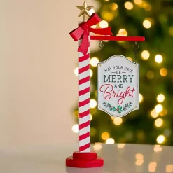 Merry and Bright Post Tabletop Sign