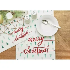 Merry Christmas Mini Trees Table Runner