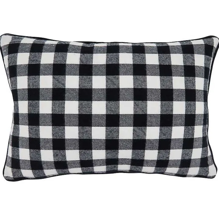 Merry Gingham Felt Lumbar Pillow