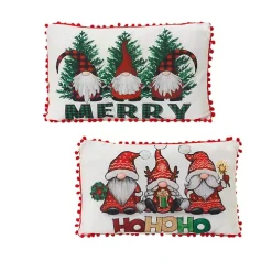 Merry HoHoHo Gnomes Lumbar Pillows, Set of 2