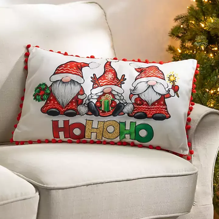 Merry HoHoHo Gnomes Lumbar Pillows, Set of 2