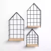 Metal Grate House Wall Shelves, Set of 3