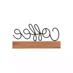 Metal Script Coffee Wood Block