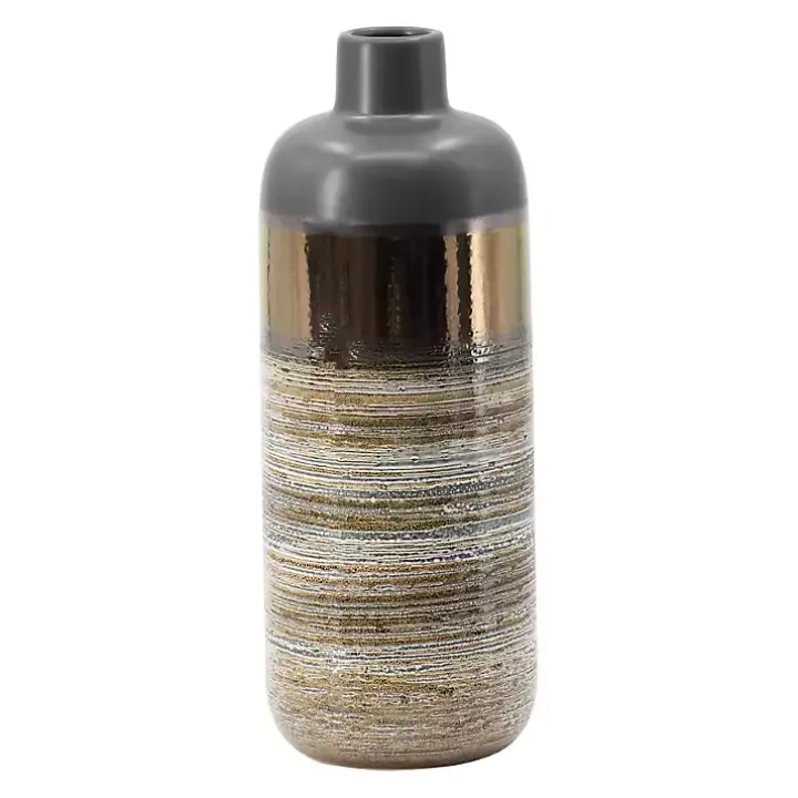 Metallic Gold and Gray Vase