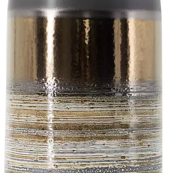 Metallic Gold and Gray Vase