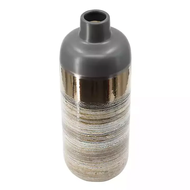 Metallic Gold and Gray Vase