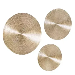 Metallic Gold Plates Wall Sculptures, Set of 3