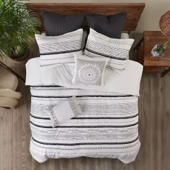 Mia White Striped 3-pc. King Comforter Set