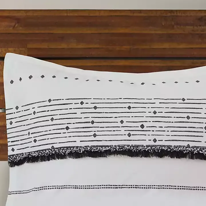 Mia White Striped 3-pc. King Duvet Cover Set