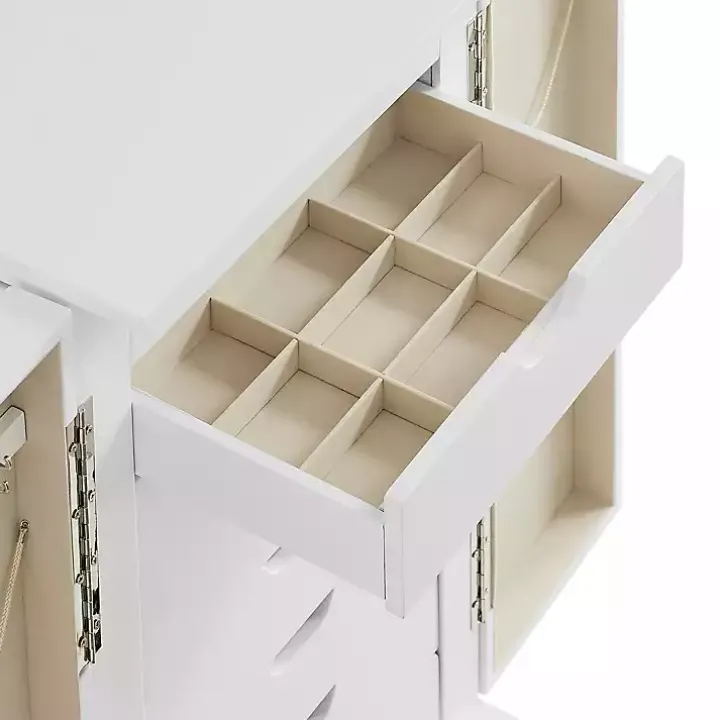 Mid-Century Modern White Jewelry Armoire