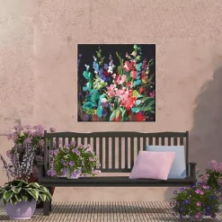 Midnight Floral Outdoor Canvas Art Print