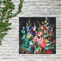 Midnight Floral Outdoor Canvas Art Print