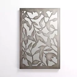 Mira Carved Wood and Mirror Wall Plaque
