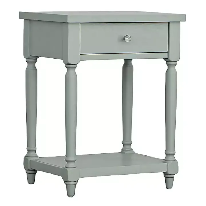 Mist Rectangle Accent Table with Charging Station