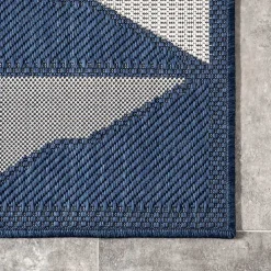 Mitchell Blue Geo Diamonds Outdoor Rug, 8x10