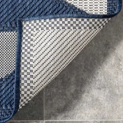 Mitchell Blue Geo Diamonds Outdoor Rug, 8x10