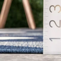 Mitchell Blue Geo Diamonds Outdoor Rug, 8x10