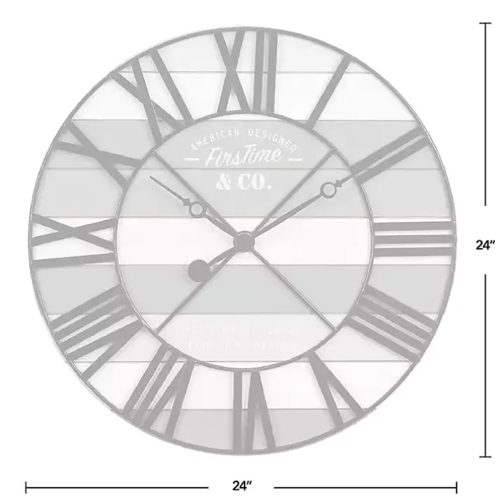 Mixed Plank and Black Metal Wall Clock