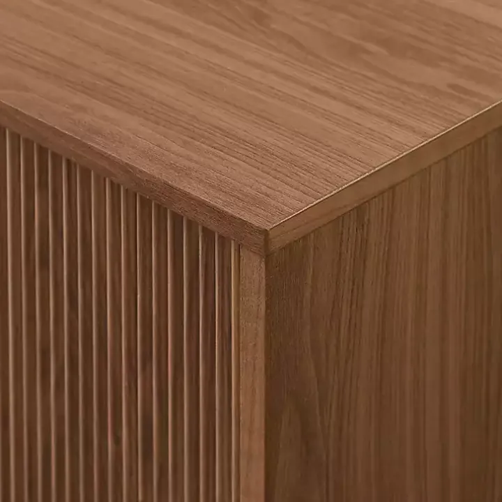 Mocha Brown Fluted 2-Door Compact TV Stand
