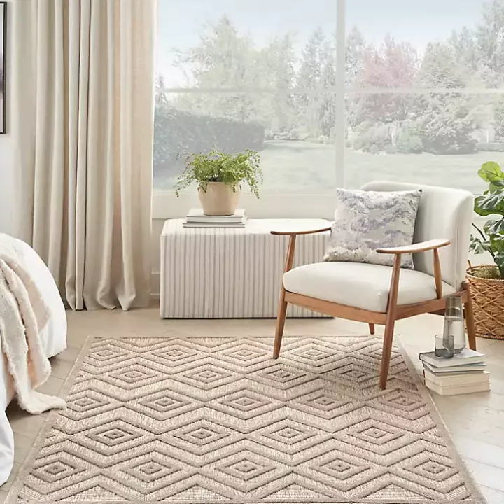 Mocha Diamond Outdoor Area Rug, 6x9
