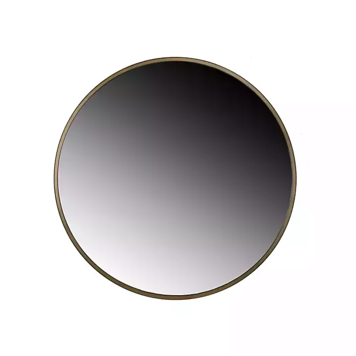Modern Gold Metal Round Wall Mirror
