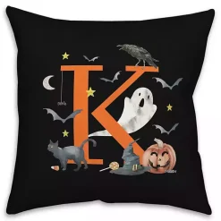 Monogram K Halloween Indoor/Outdoor Pillow