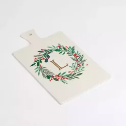 Monogram L Christmas Wreath Serving Board