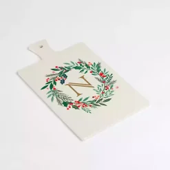 Monogram N Christmas Wreath Serving Board