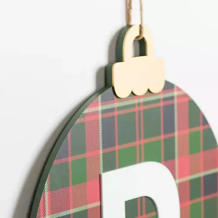 Monogram P Plaid Ornament Wall Plaque