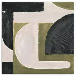 Moody Green Shapes I Canvas Art Print
