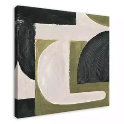 Moody Green Shapes I Canvas Art Print