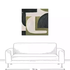 Moody Green Shapes I Canvas Art Print