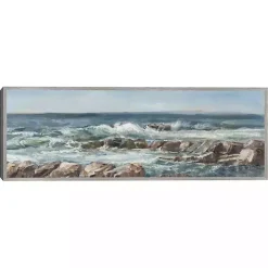 Moody Ocean View Framed Canvas Art Print