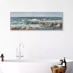 Moody Ocean View Framed Canvas Art Print