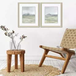 Morning Mist Framed Canvas Art Prints, Set of 2
