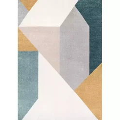 Multicolor Abstract Shapes Area Rug, 6x9